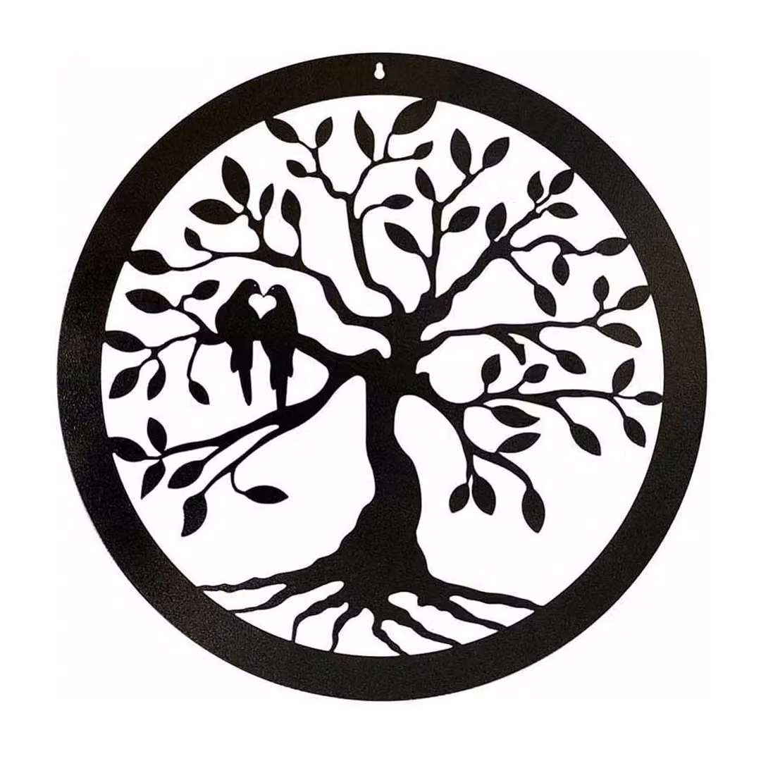 Poppyforge Tree of Life Floral Metal Wall Art in Black, W29.5 x H29.5 cm – 2