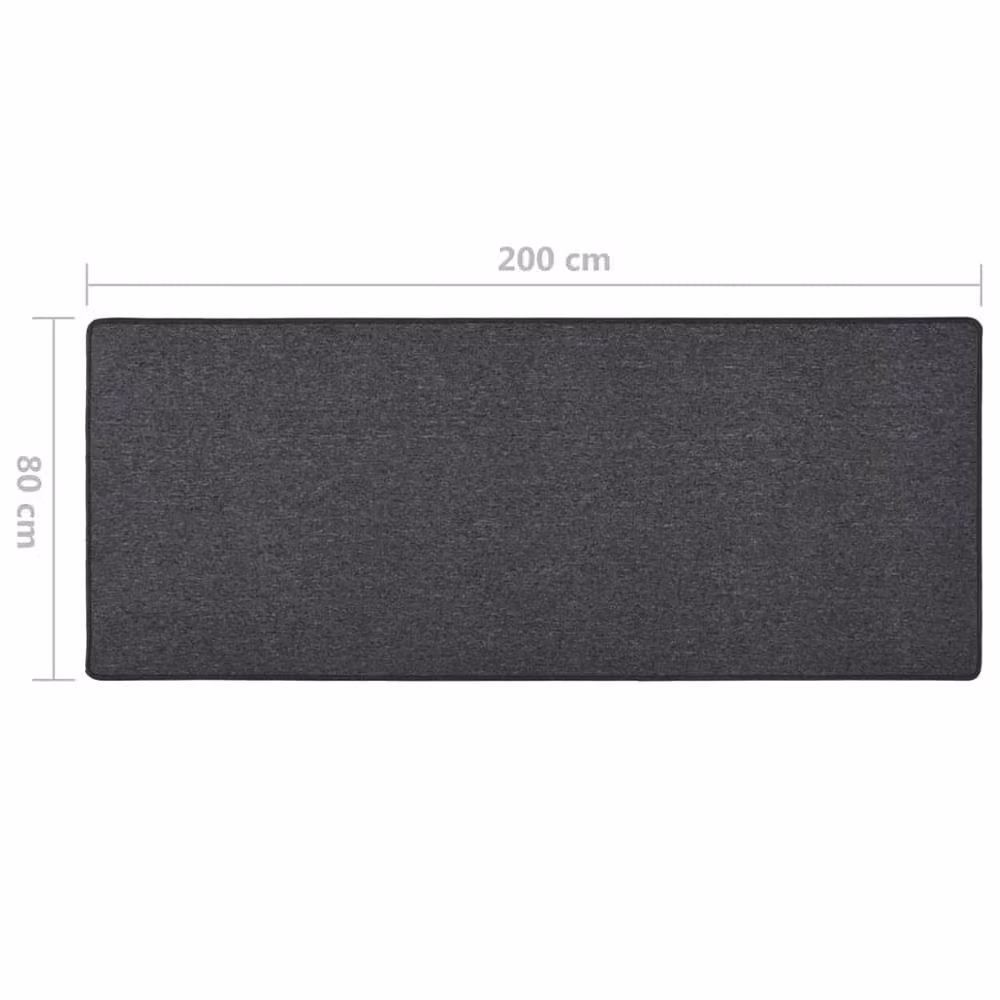 Berkfield Home Anthracite Round Carpet Runner, W/D: 80 x 200 cm – 2