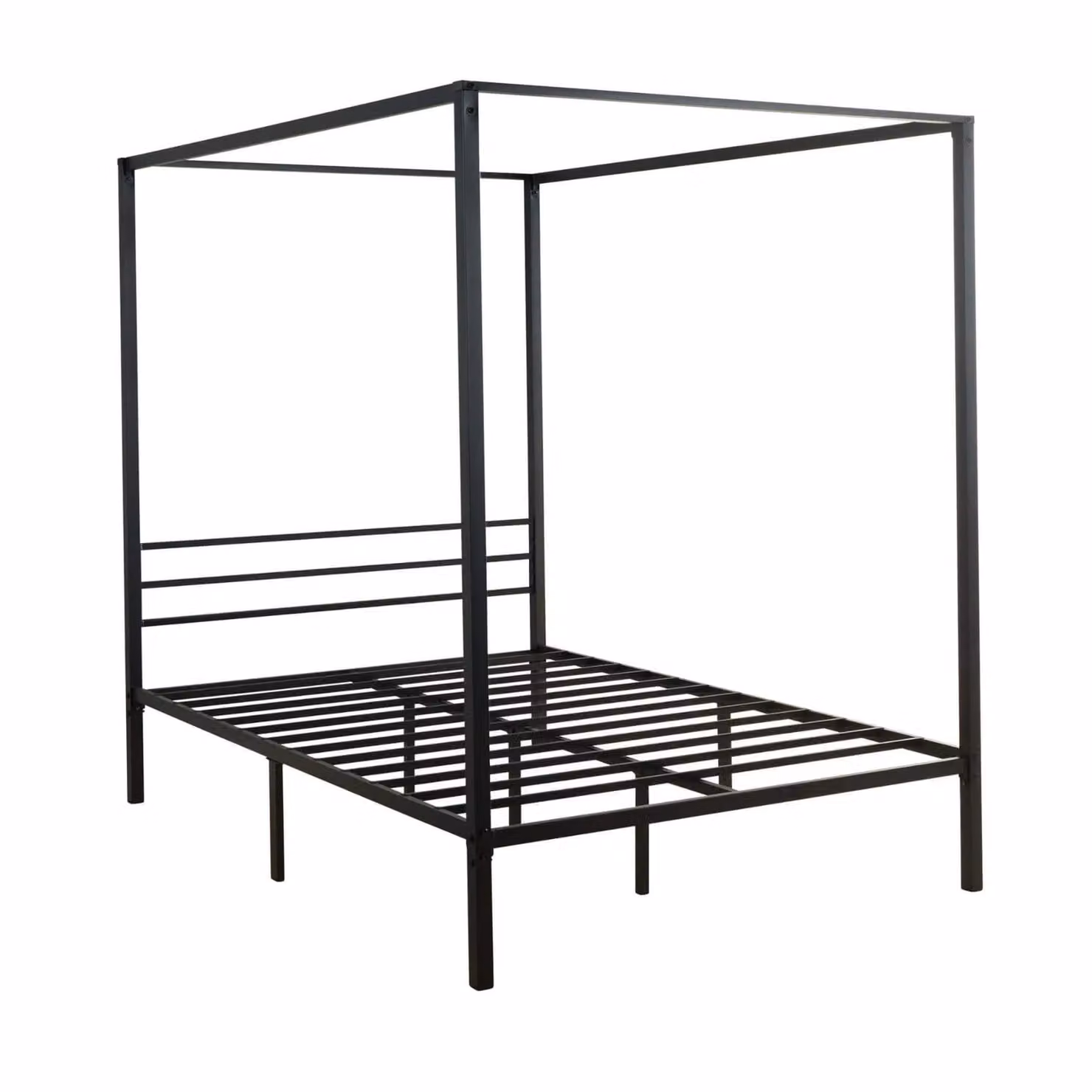 Home Source Sierra Modern Metal Canopy Bed, Black Frame, King Size – 2