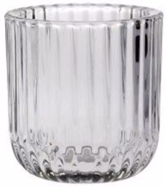 KDMD Darcie Clear Glass Rounded Base Tealight Holder, 10 Pack
