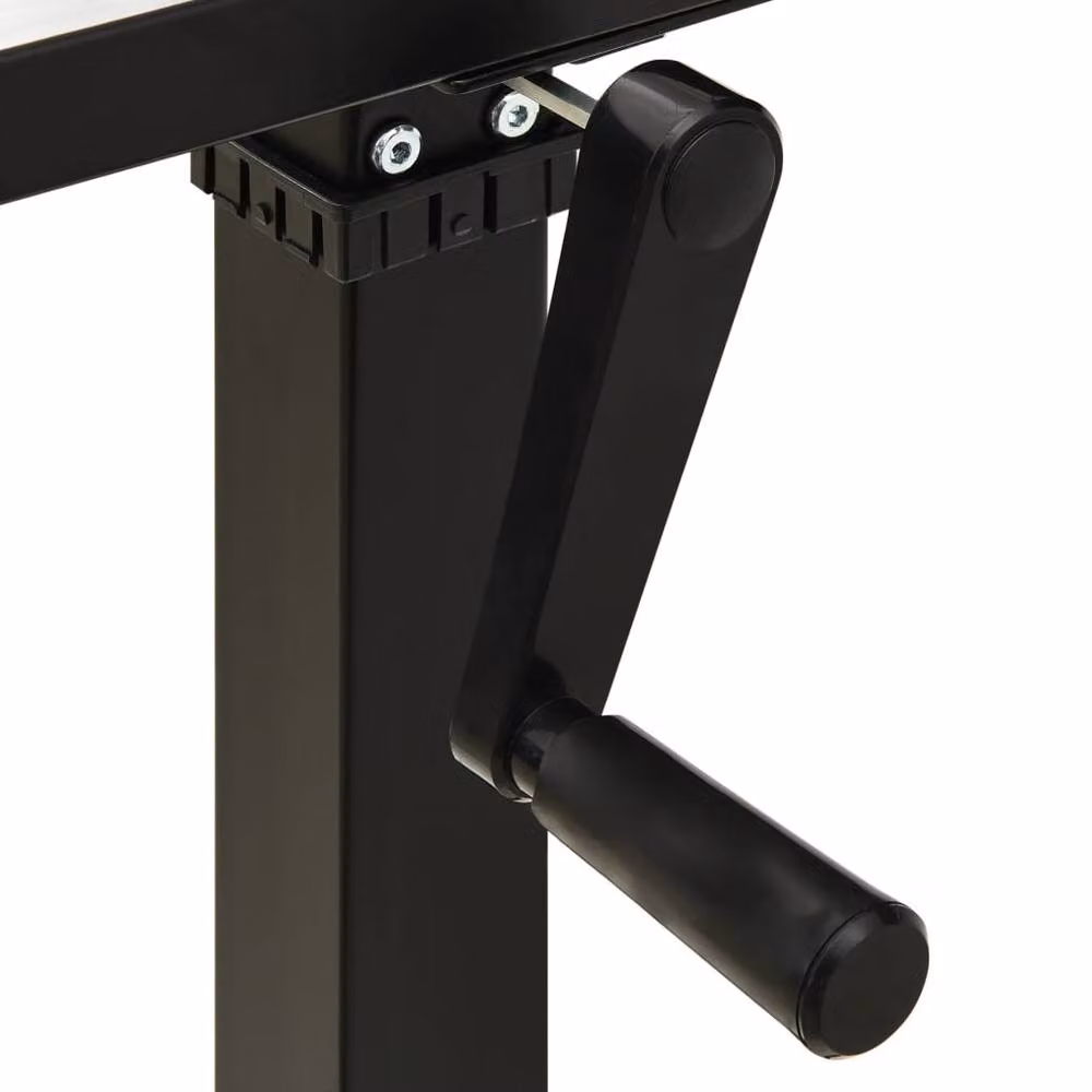 Berkfield Home Manual Height Adjustable Standing Desk Frame with Hand Crank, Black – 3