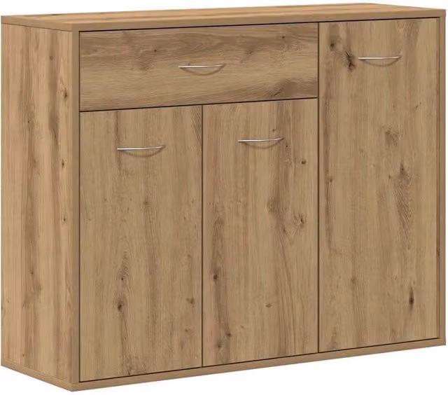 Berkfield Home Artisan Oak Sideboard in Brown, W/D/H: 88 x 30 x 70 cm
