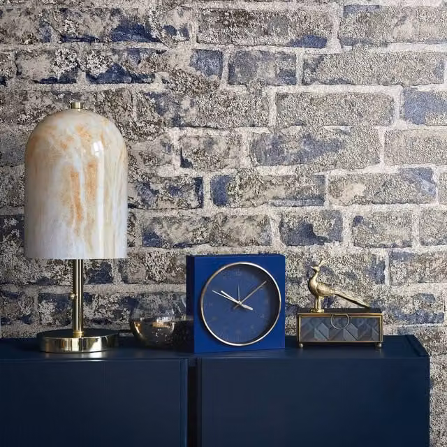 Galerie Industrial Effects Brick Wallpaper in Brown and Yellow