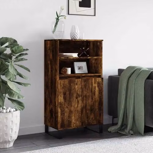 vidaXL Highboard in Smoked Oak, Brown Engineered Wood, W/D/H: 60 x 36 x 110 cm – 2