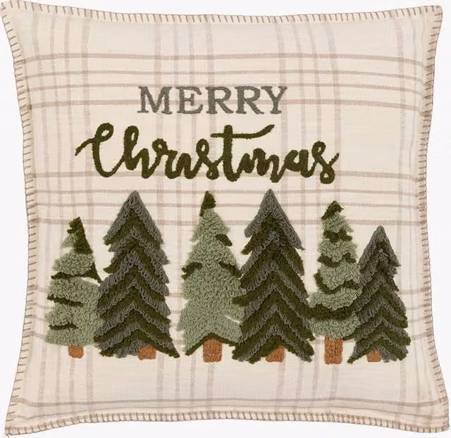 Perch & Parrow Nordic Woodland Merry Christmas Square Cushion in Multicolour