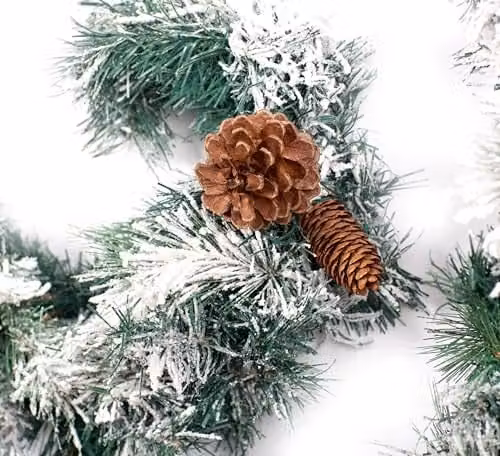 Best Artificial Frosted Colorado Pine Christmas Garland in Green, 9ft – 6