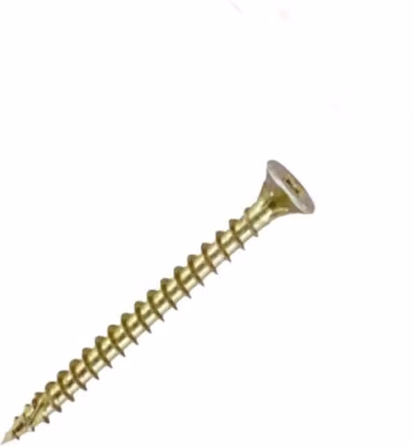 Securpak Gold Brass Pozidriv Self-Countersinking Wood Screws, Pack of 22