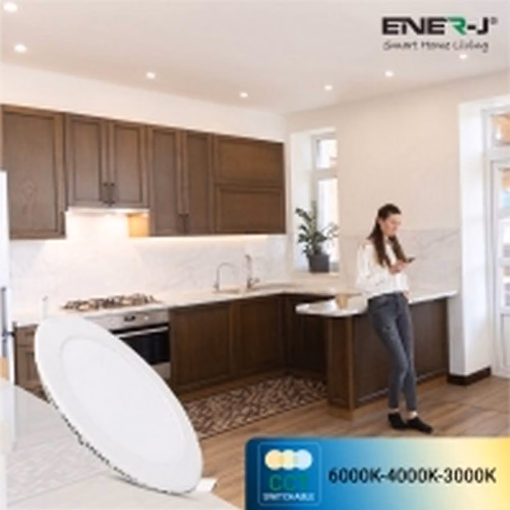 ENER-J 18W Recessed Round LED Mini Panel White CCT Switchable