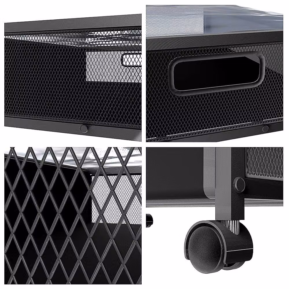 YnysTec 2 Pack Portable Underbed Storage Boxes on Wheels in Black – 6