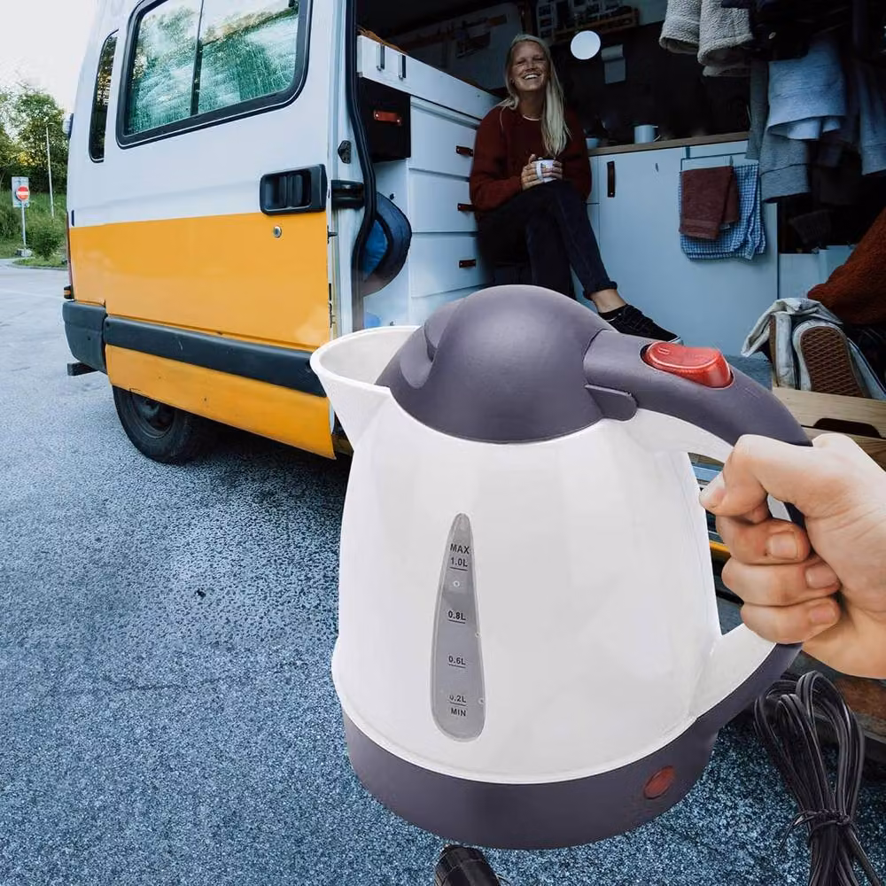 BARGAINS-GALORE 12v Electric Travel Car Kettle in White and Multicolour with Auto Shut-off and Foldable Design – 2