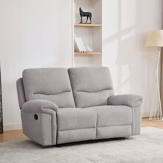 More4Homes Fosse 3 Seater Fabric Manual Recliner Sofa in Grey