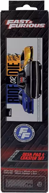 Fast and Furious Ride or Die Multicoloured Desk Pad and Coaster Set