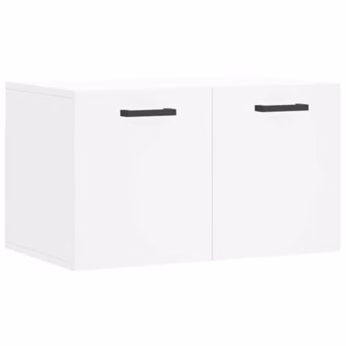 vidaXL Wall-Mounted Cabinet in White MDF with Hinged Doors and Internal Shelves, W/D/H: 60 x 35 x 35 cm