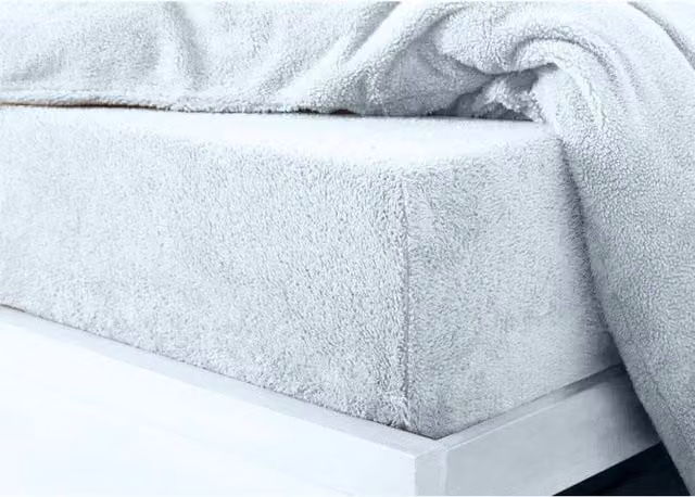 HomeSpace Direct Teddy Bear Fleece Fitted Sheet, Duck Egg Blue, 140 x 200 cm
