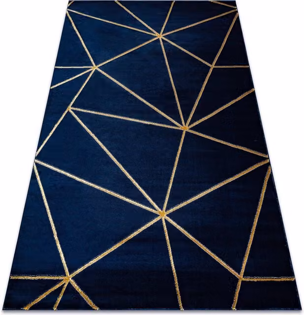RugsX Emerald Blue Geometric Rectangular Rug W: 80 cm, L: 150 cm – 1