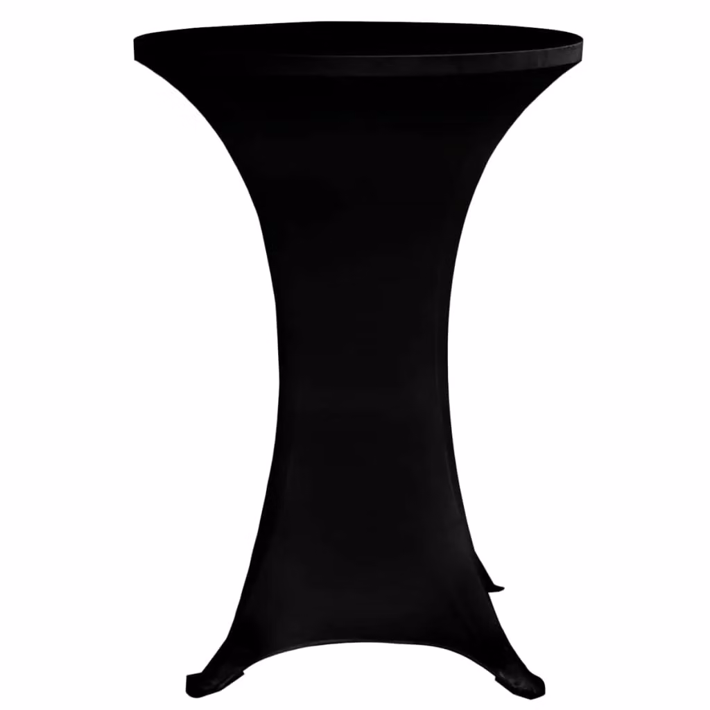 Berkfield Home Black Stretch Round Tablecloth, 4 Piece Set, Diameter: 70 cm – 3