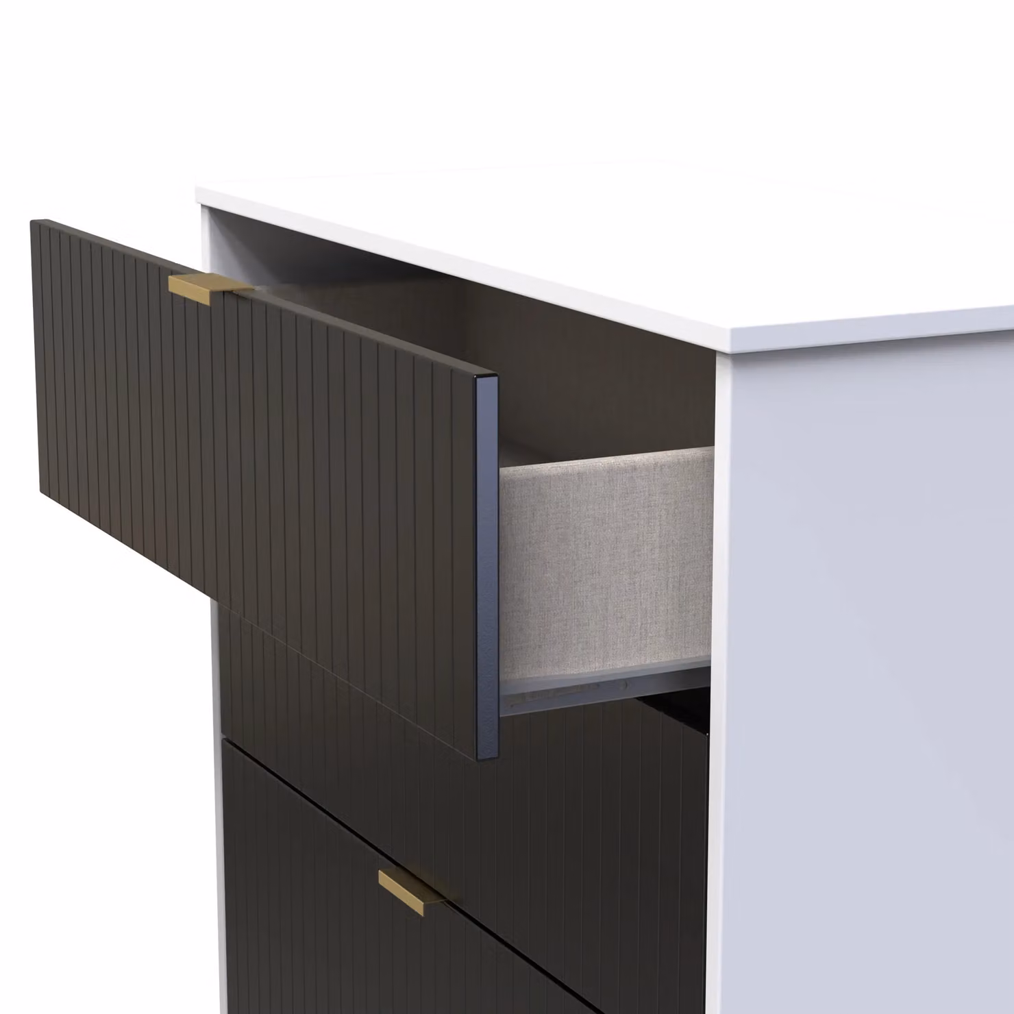 Ready Assembled 2 U Denver 3 Drawer Deep Chest in Black – 4