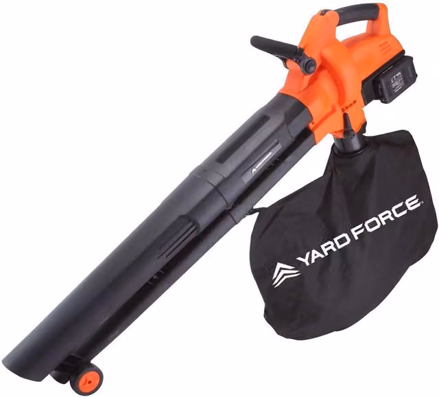 Yard Force 40V Lithium Ion Cordless Blower Vac in Black and Orange, 103cm