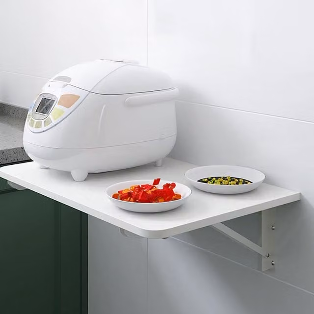 Living and Home Space-Saving Rectangular Fold-Down Kitchen Food Preparation Rack, White – 1