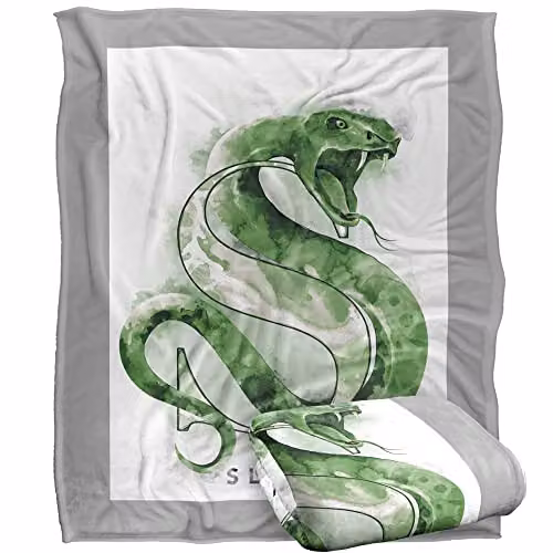 LOGOVISION Harry Potter Slytherin White Fleece Throw Blanket W/D/H: 152 x 127 cm – 1