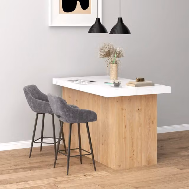 HOMCOM Velvet Bar Chairs in Dark Grey