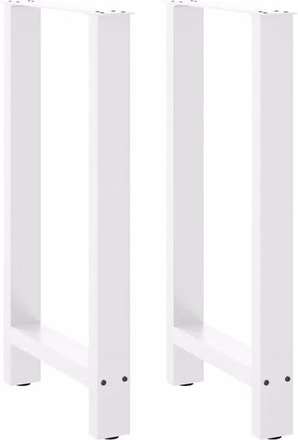 Berkfield Home Modern Steel Coffee Table Legs, White, 2 Pieces, Height: 40 cm (Adjustable to 90-91 cm)