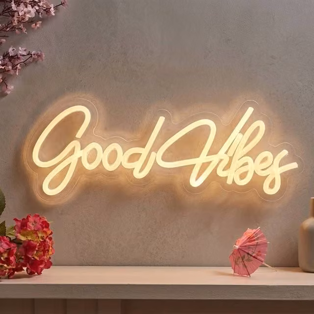 Garden Greatness NeonEsque Good Vibes Multicolour LED Neon Sign