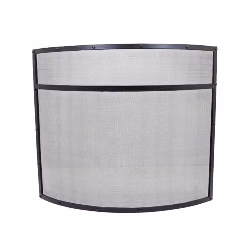 Charles Bentley Hornbeam Iron Fireguard with Silver Mesh and Black Border, W 75 cm x H 63 cm x D 15 cm – 4