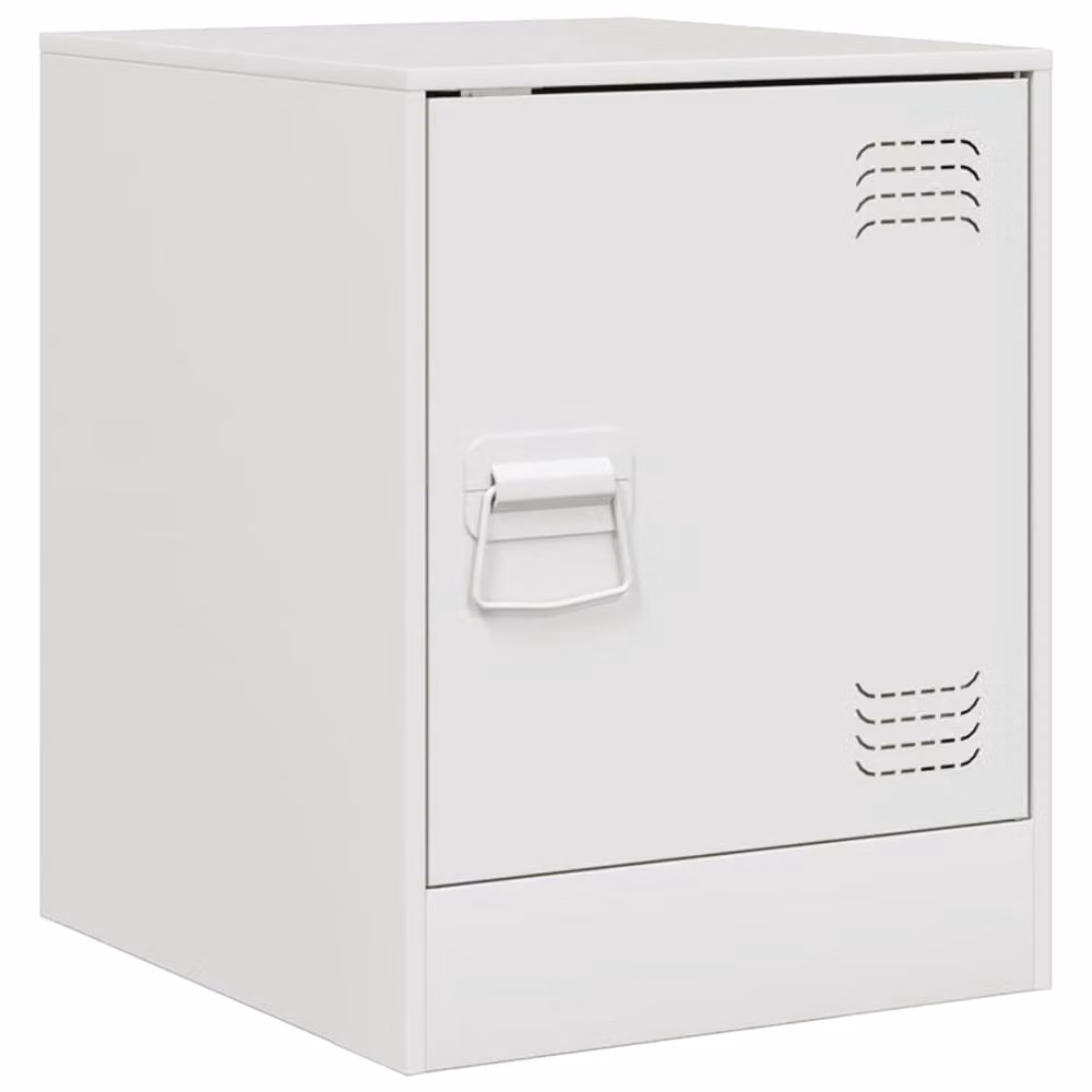 Berkfield Home Stylish White Metal Bedside Cabinet W/D/H: 34.5 x 39.0 x 44.0 cm – 2