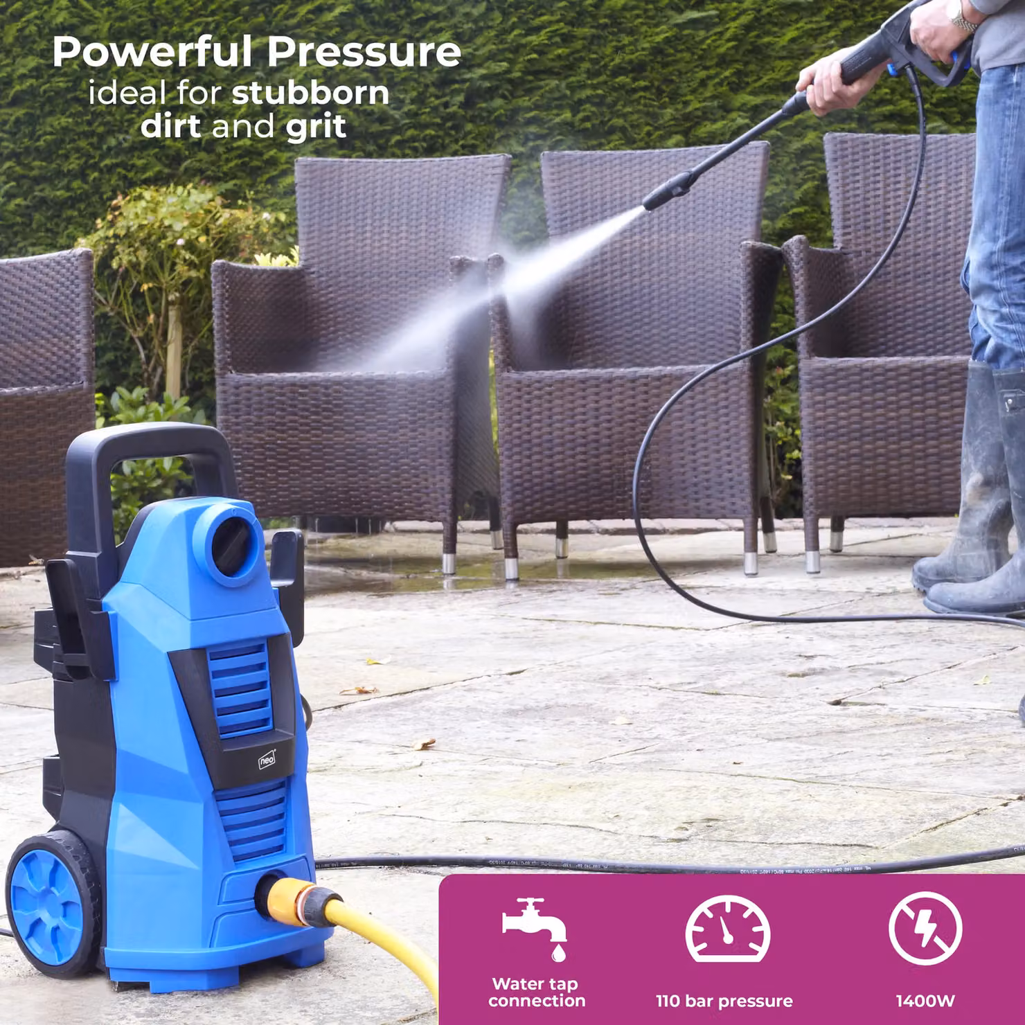 Neo Electric High Pressure Washer in Blue – 3