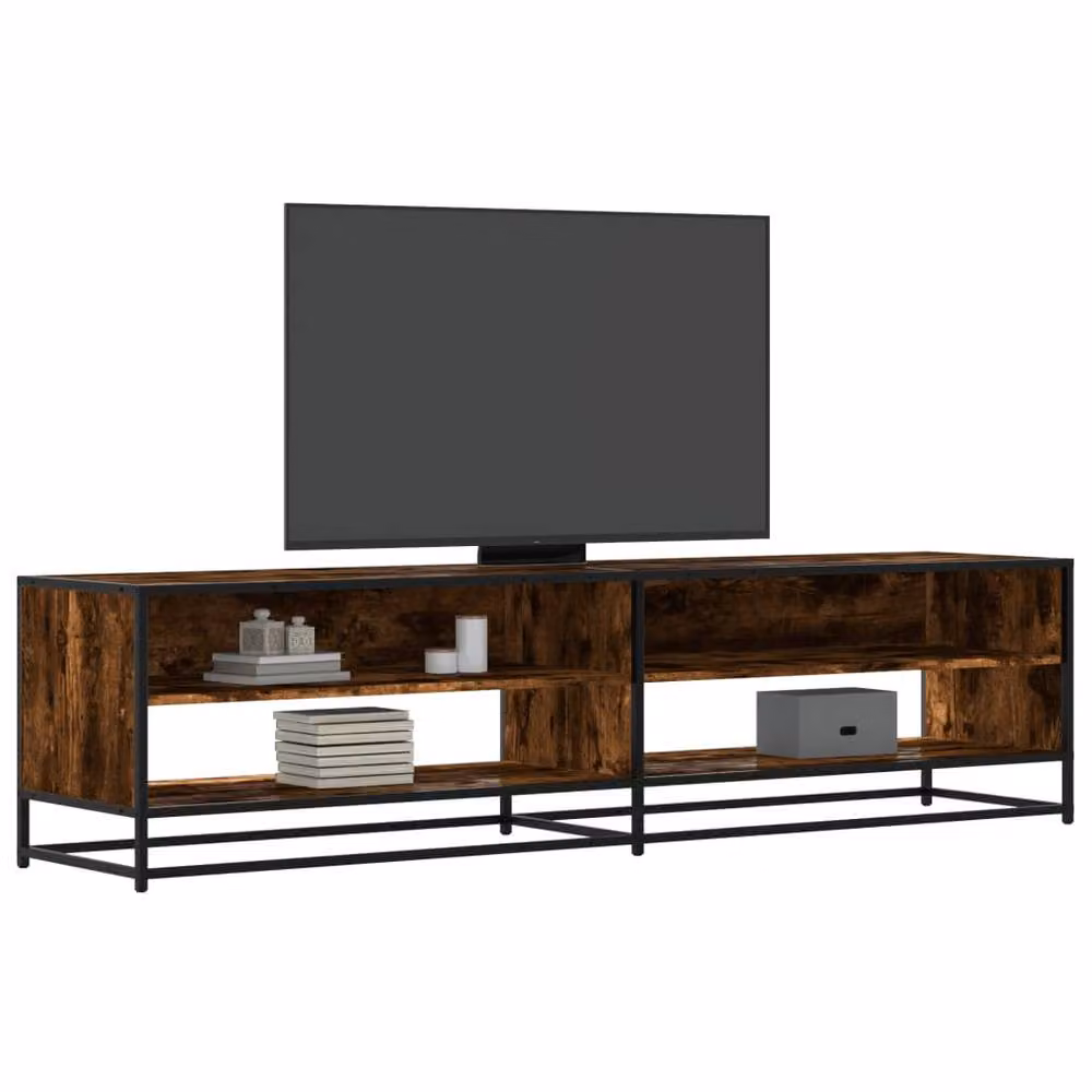 Berkfield Home Industrial TV Cabinet in Smoked Oak Brown, W/D/H: 180.5 x 40 x 46 cm – 2