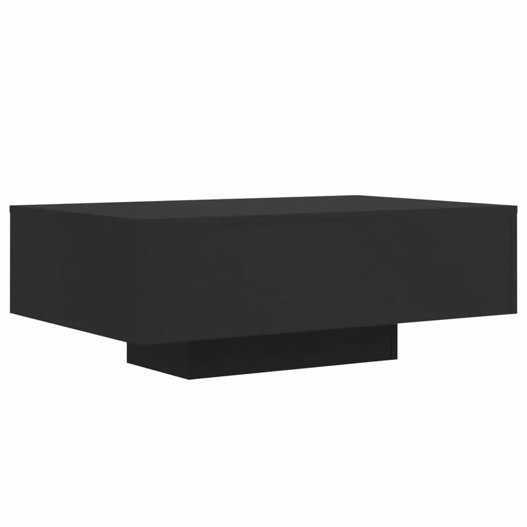 Berkfield Home Modern Black Coffee Table with LED Lights W: 85 cm, D: 55 cm, H: 31 cm – 2
