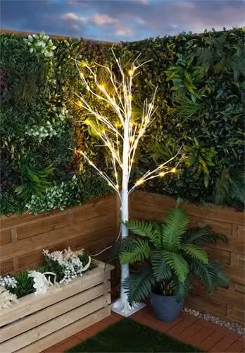 St Helens Home & Garden White LED Light Up Artificial Birch Tree for Indoor or Outdoor Festive Christmas Decoration, H 120 cm x W 70 cm x D 70 cm – 3