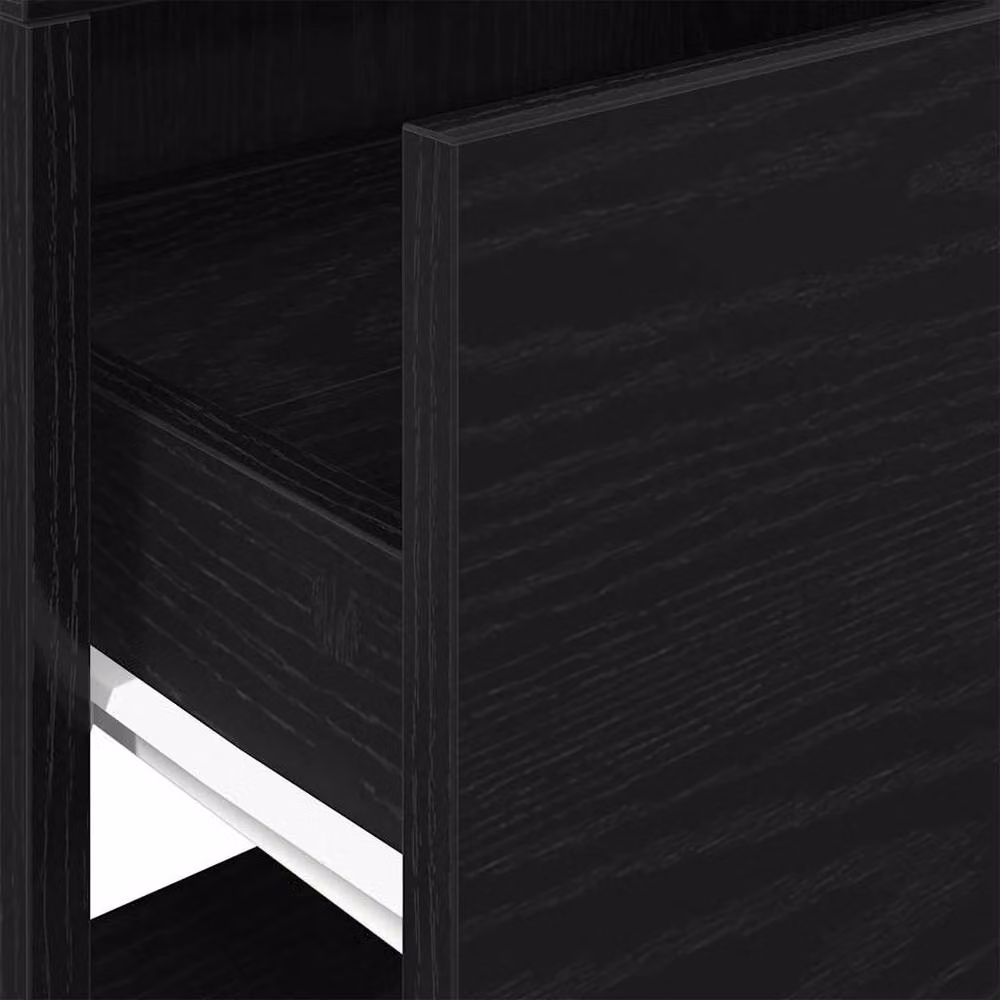 Berkfield Home Set of 2 Bedside Cabinets with Drawer in Black Oak, W: 51 cm, D: 31 cm, H: 47 cm – 6