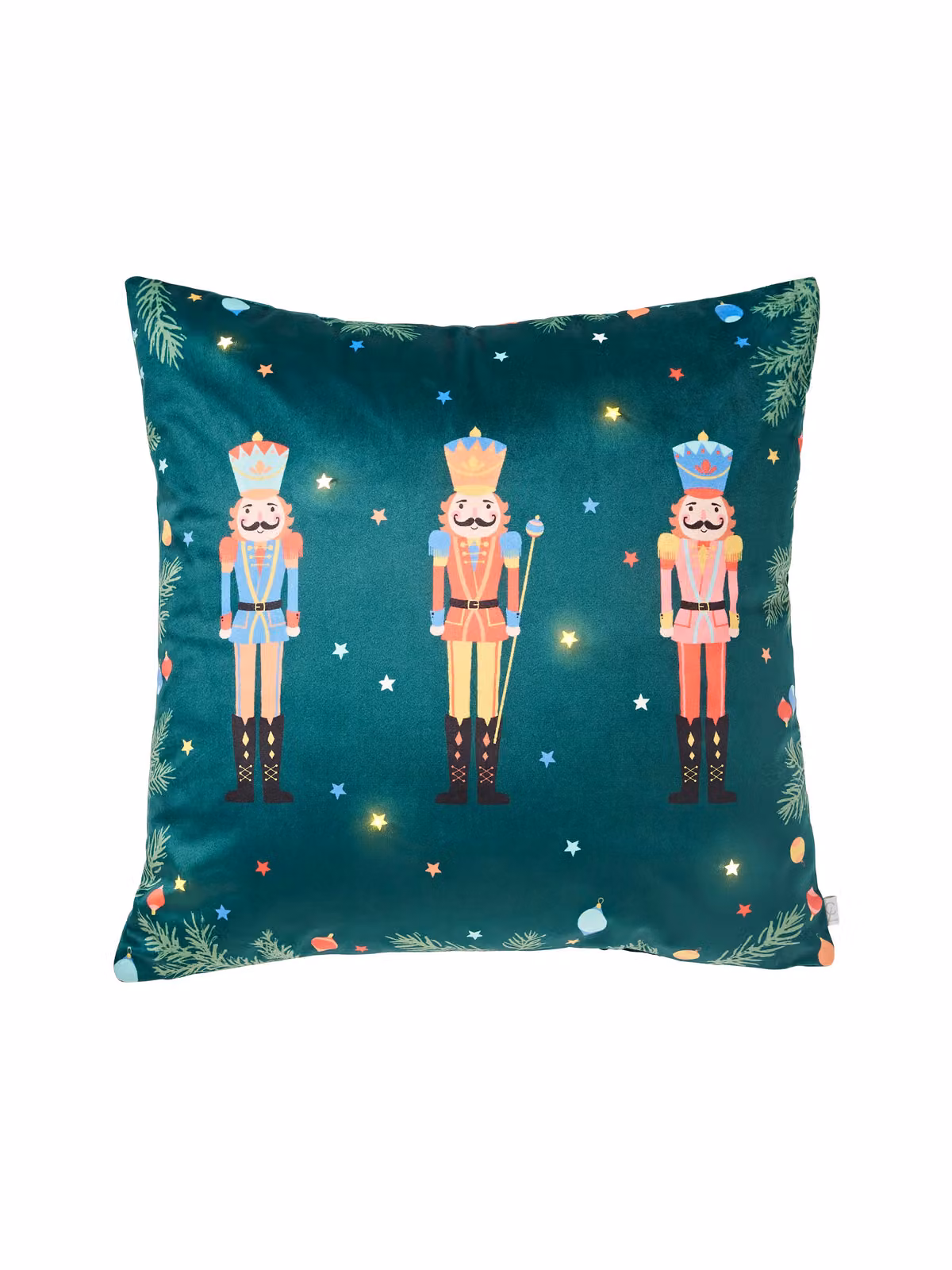 Catherine Lansfield Christmas Nutcracker Light Up Cushion in Green, W x H: 45 x 45 cm – 3