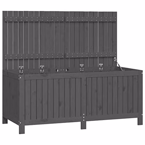 vidaXL Rustic Grey Garden Storage Box in Solid Pine Wood W/D/H: 147 x 64 x 64 cm