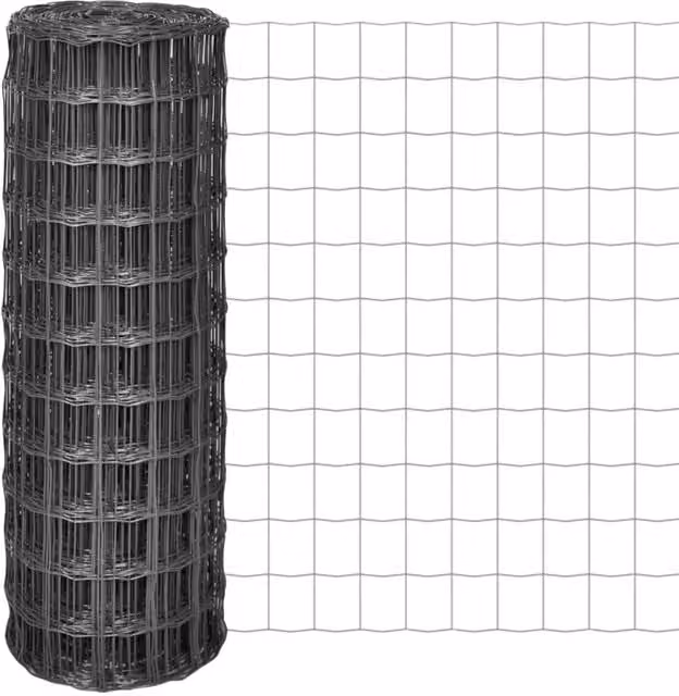Berkfield Home Euro Fence Steel PVC Coated Fencing, Grey, 25 x 1 m