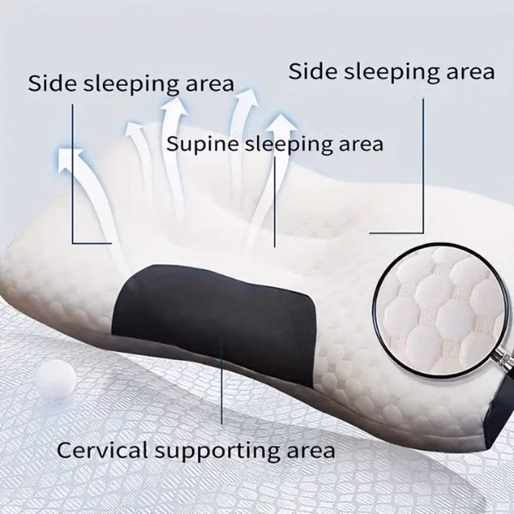 Ventryn 2-Piece Set of Soft Ergonomic Cervical Contour Massage Neck Pillows in White – 5