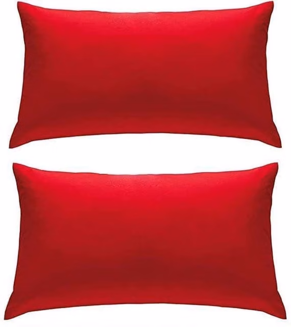 NewEdgeBlinds Plain Red Percale Pillowcase Pair
