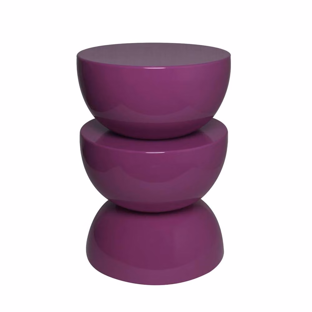 sweeek Purple Metal Coffee Table, Side Table or Bedside Table with Glossy Finish, W/D/H: 46.5 x 46.5 x 75 cm – 2