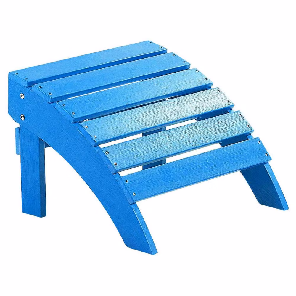 Wyld and Coco Evergreen Blue Weatherproof Slatted Garden Footstool – 2