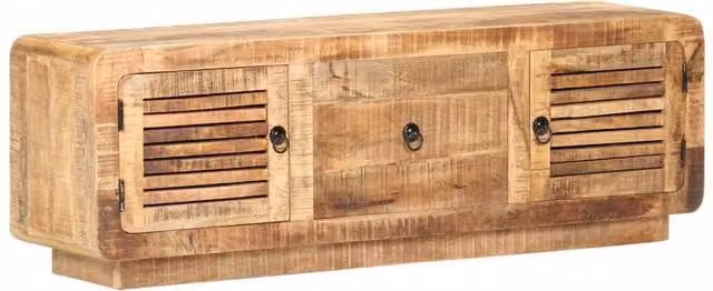 Berkfield Home Classic TV Cabinet in Brown Rough Mango Wood, W/D/H: 120 x 30 x 40 cm