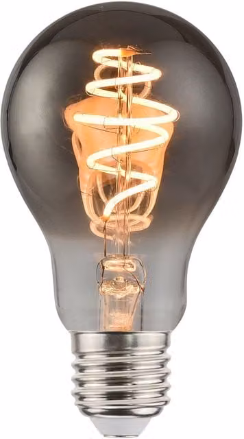 Nordlux Deco E27 A60 Spiral LED Light Bulb, Smoked Black, 120 Lumen, 1800 Kelvin, Dimmable