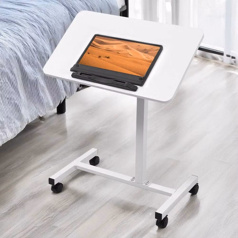 VOGREX Adjustable Height Laptop Stand and Small Computer Desk in White – 2