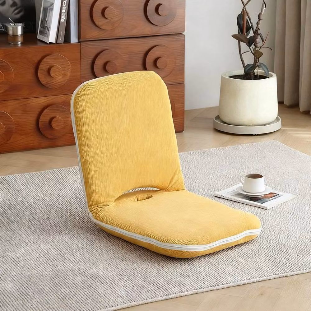 SPETLEK 5-Position Folding Floor Gaming Chair and Lazy Sofa in Yellow – 2