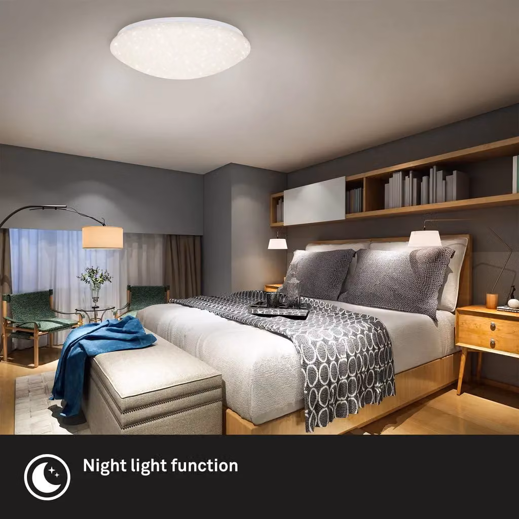 Briloner Classic Round LED Ceiling Light with Star Effect, CCT, Dimmable and Remote Control, White, Diameter: 50 cm – 3