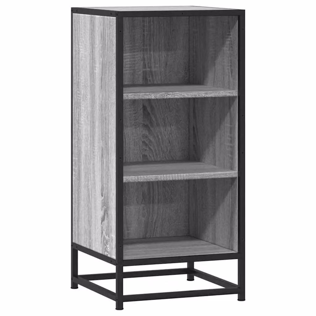 Berkfield Home Grey Sonoma Industrial Sideboard in Engineered Wood and Metal, W/D/H: 35.5 x 35.5 x 76 cm – 2