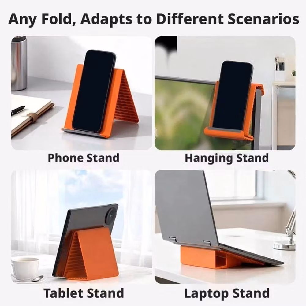 SPETLEK Adjustable Foldable Silicone Phone Holder in Orange – 3