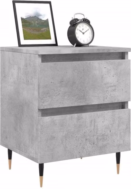 Berkfield Home Elegant Bedside Cabinet in Concrete Grey, W/D/H: 40 x 35 x 50 cm – 1