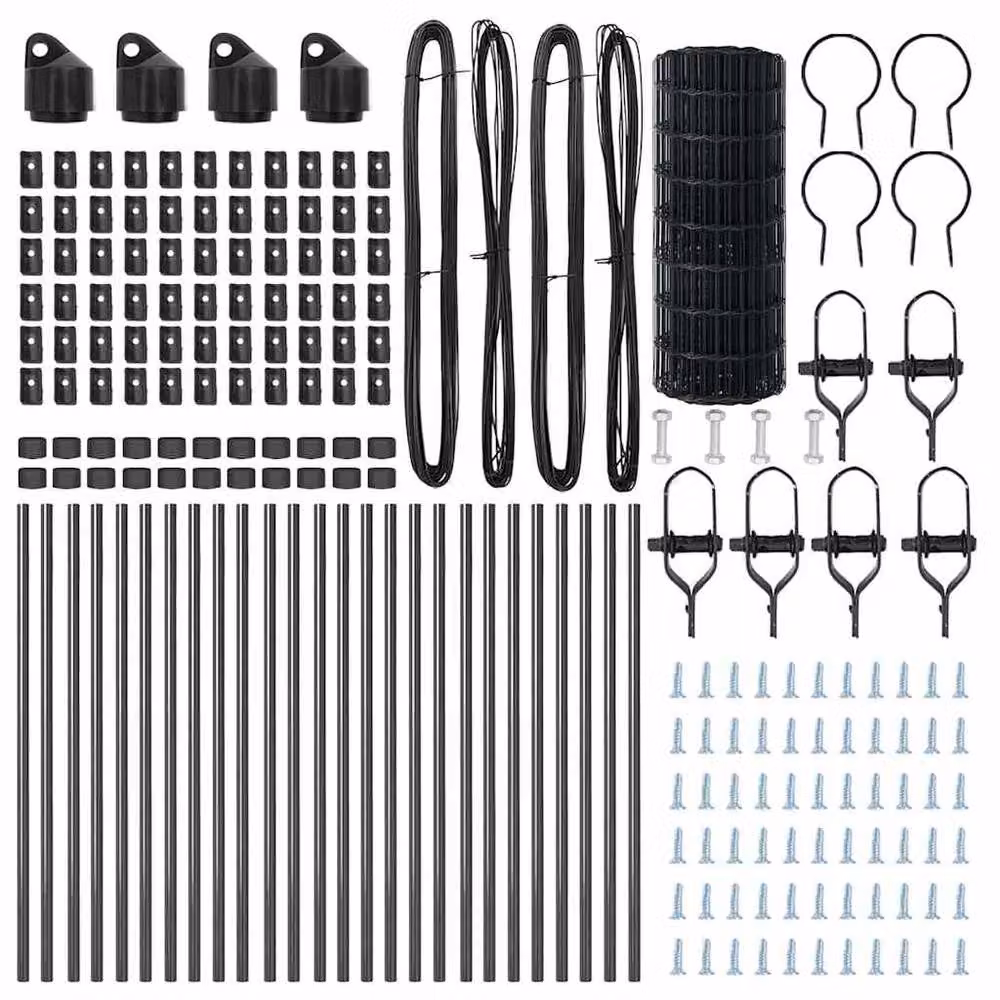 Berkfield Home Euro Fence with 13 Posts, 0.6 x 50 m, Galvanised Steel in Dark Grey – 5